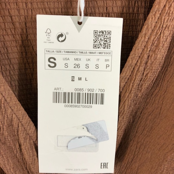 Brand New Zara Crop Top with Short Sleeves Small - Picture 12 of 12